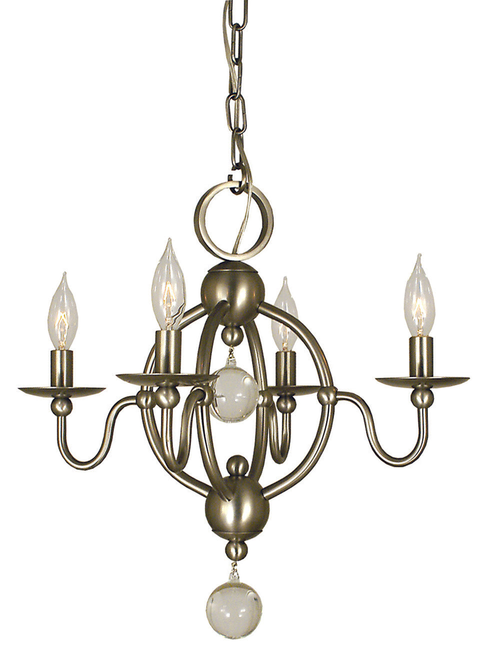 Framburg Quatrefoil 4 - Light Brushed Nickel Mini Chandelier 1159 BN