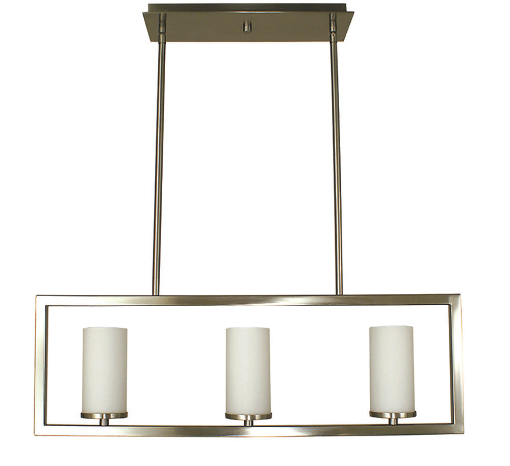 Framburg 3-Light Brushed Nickel Theorem Island Chandelier