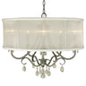 Framburg Liebestraum 5 - Light Brushed Nickel with Sheer White Shade Dining Chandelier 1236 BN/SWH