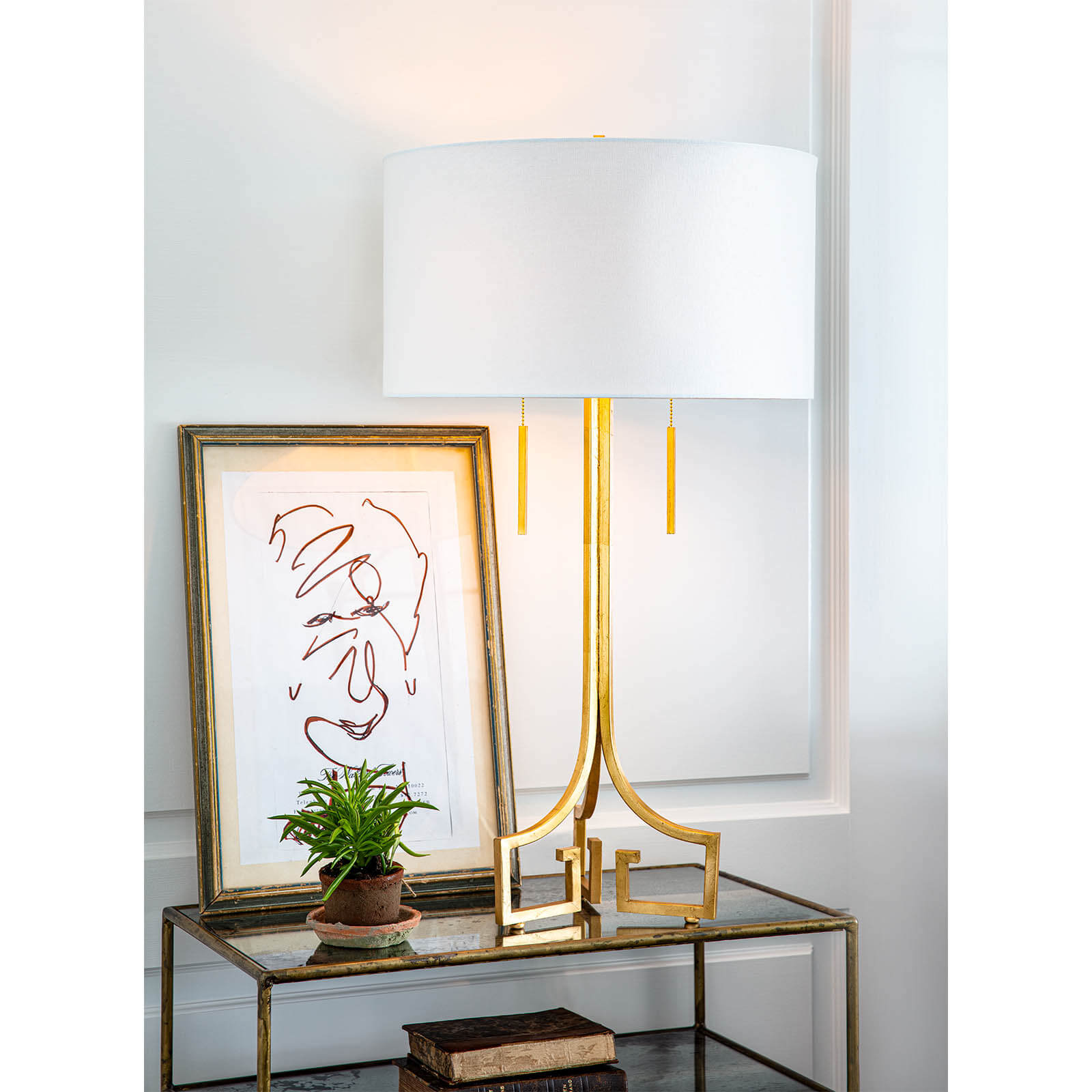 Le Chic Table Lamp in Antique Gold Leaf by Regina Andrew