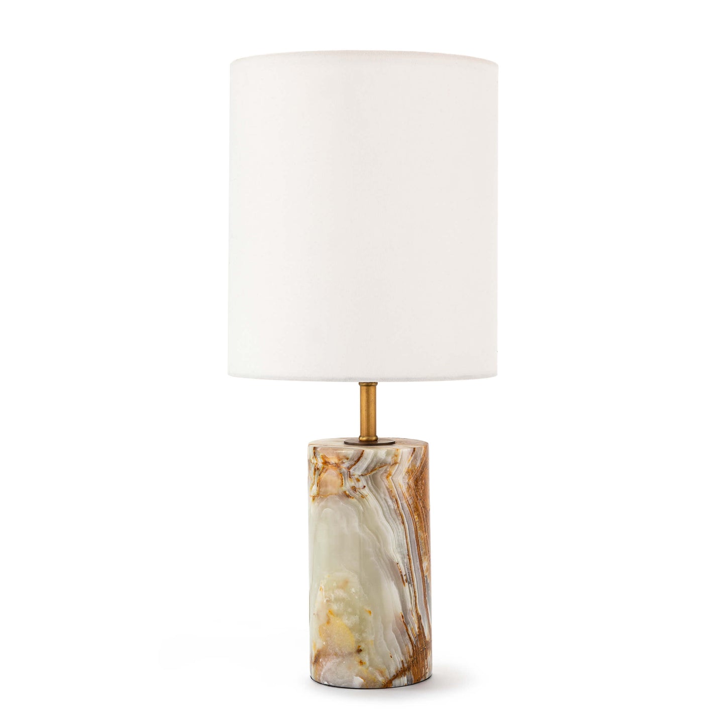 Jade and Brass Mini Cylinder Lamp by Regina Andrew