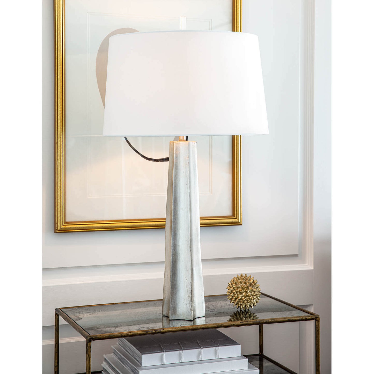 Celine Table Lamp in Ambered Silver Leaf by Regina Andrew