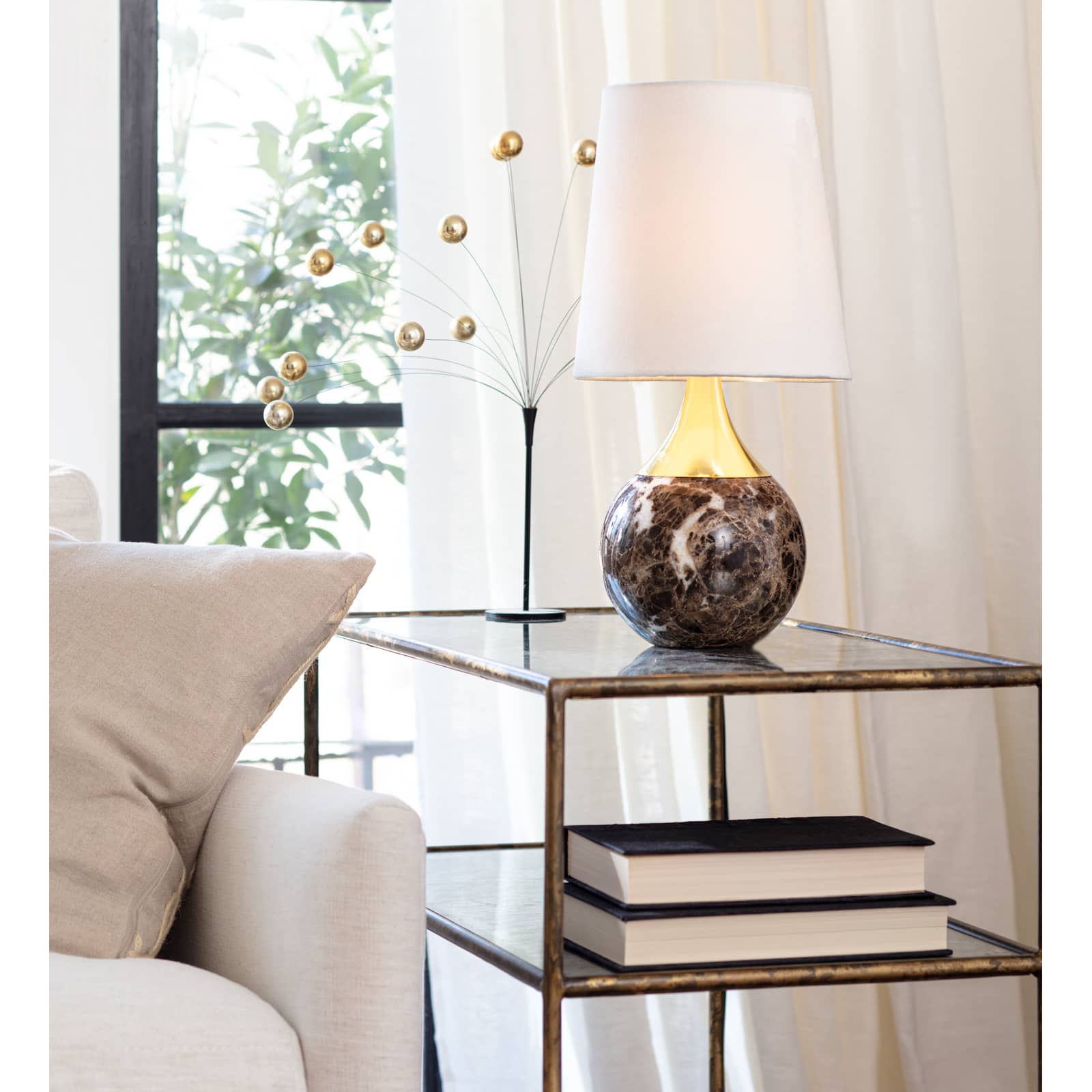 Barrett Marble Mini Lamp in Gold by Regina Andrew