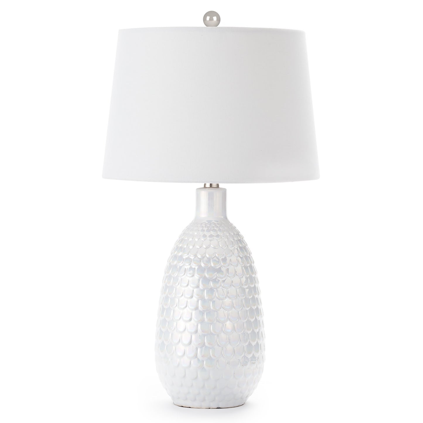 Glimmer Ceramic Table Lamp in Pearlized White by Coastal Living