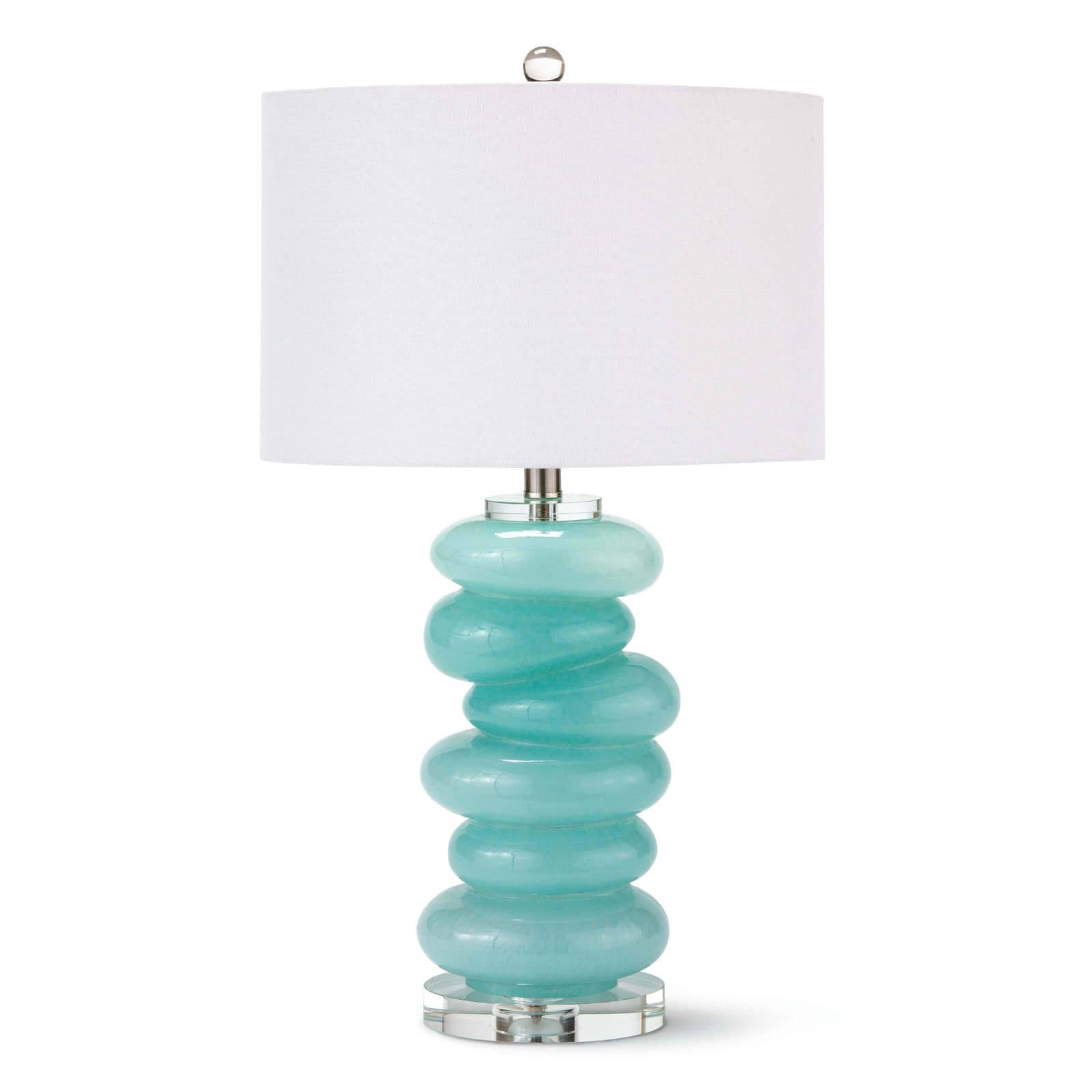 Stacked Pebble Glass Table Lamp in Aqua by Regina Andrew