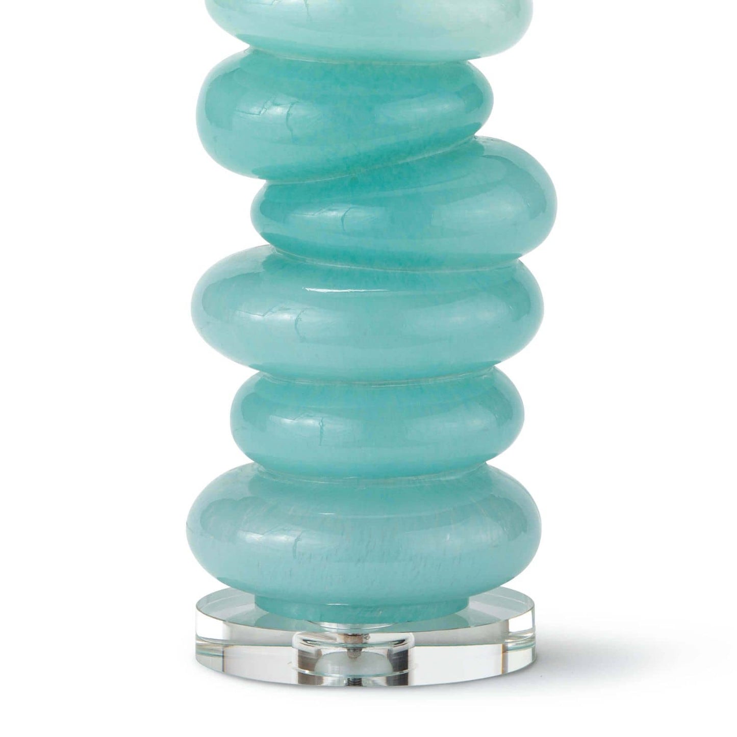 Stacked Pebble Glass Table Lamp in Aqua by Regina Andrew
