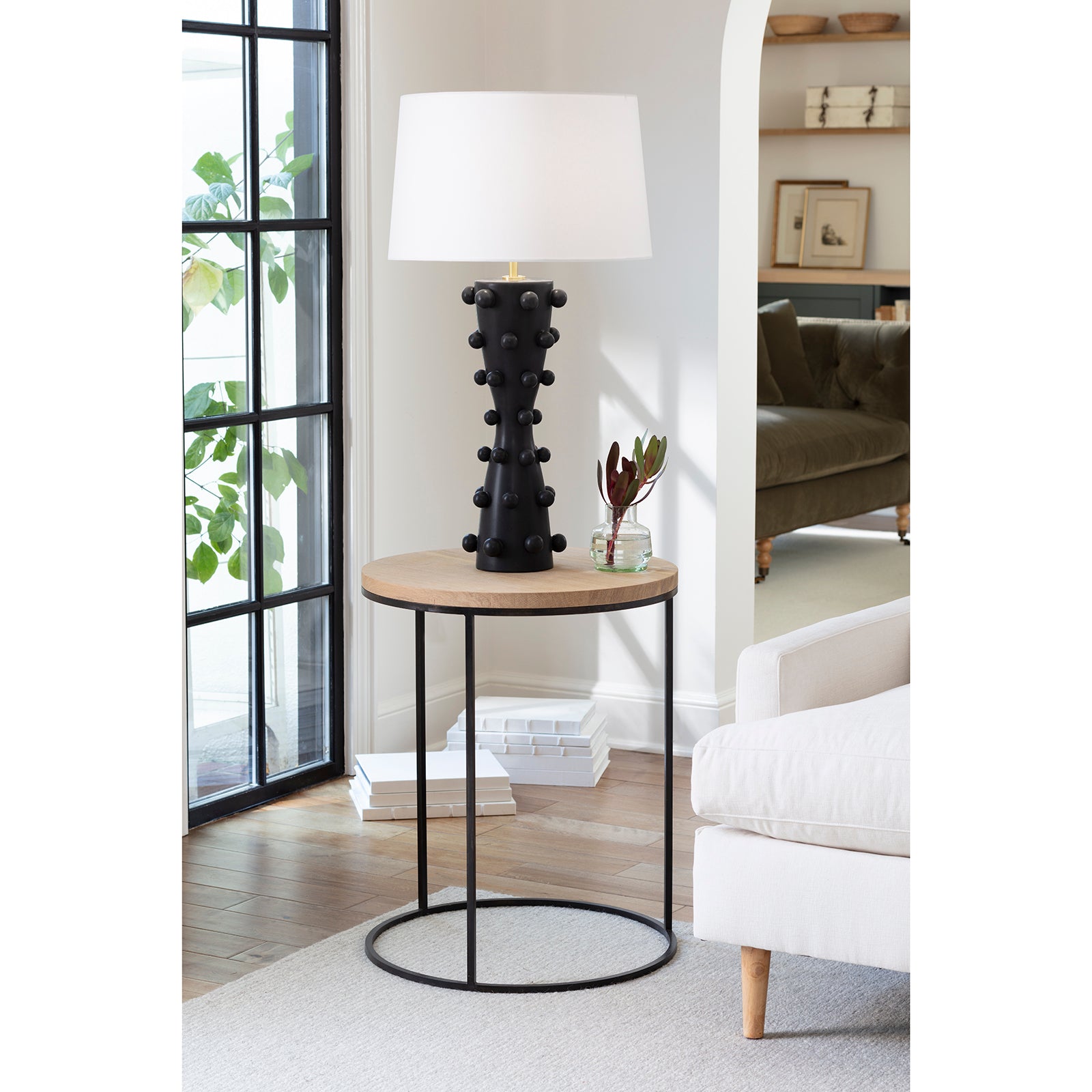 Pom Pom Ceramic Table Lamp in Black by Regina Andrew