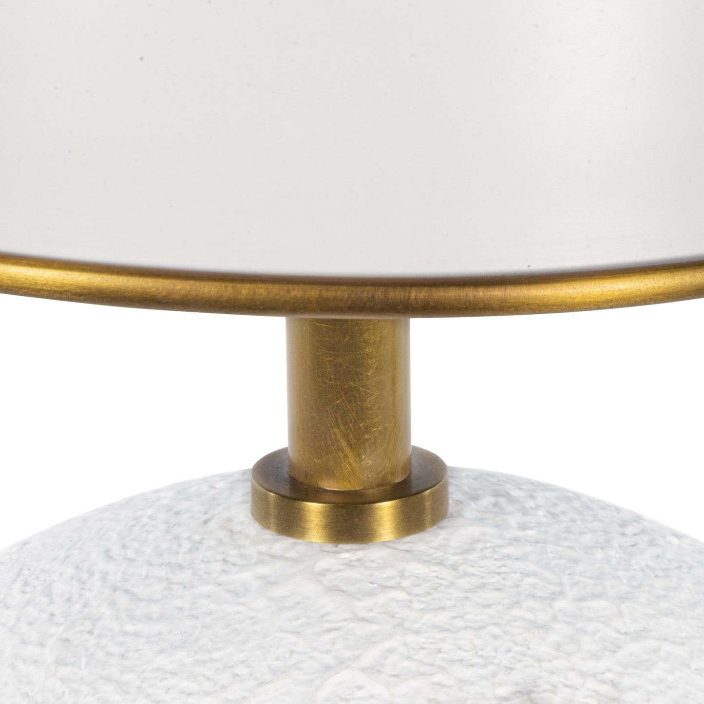 Hattie Concrete Mini Lamp in White and Natural Brass by Regina Andrew