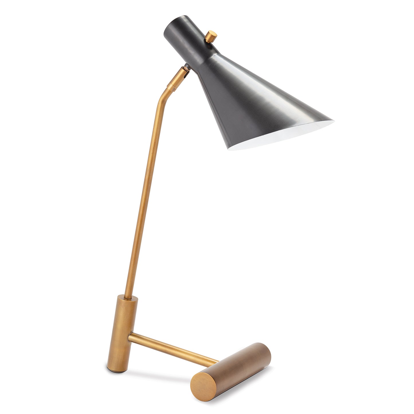 Spyder Task Lamp in Blackened Brass and Natural Brass by Regina Andrew