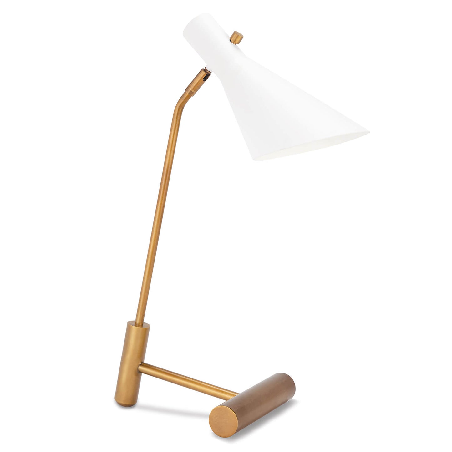 Spyder Task Lamp in White and Natural Brass by Regina Andrew