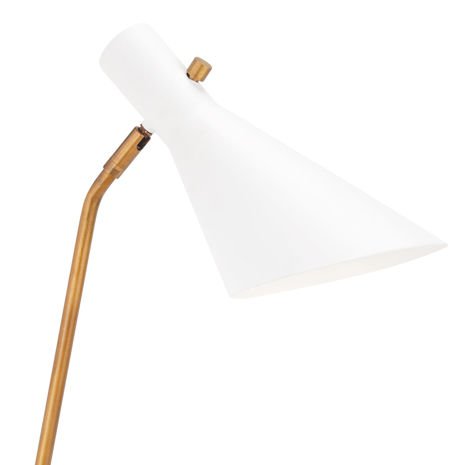 Spyder Task Lamp in White and Natural Brass by Regina Andrew