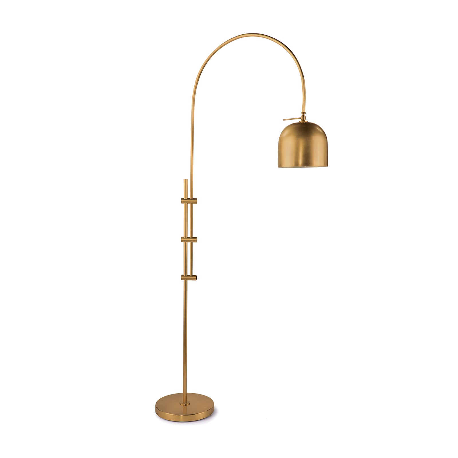Arc Floor Lamp With Metal Shade in Natural Brass by Regina Andrew