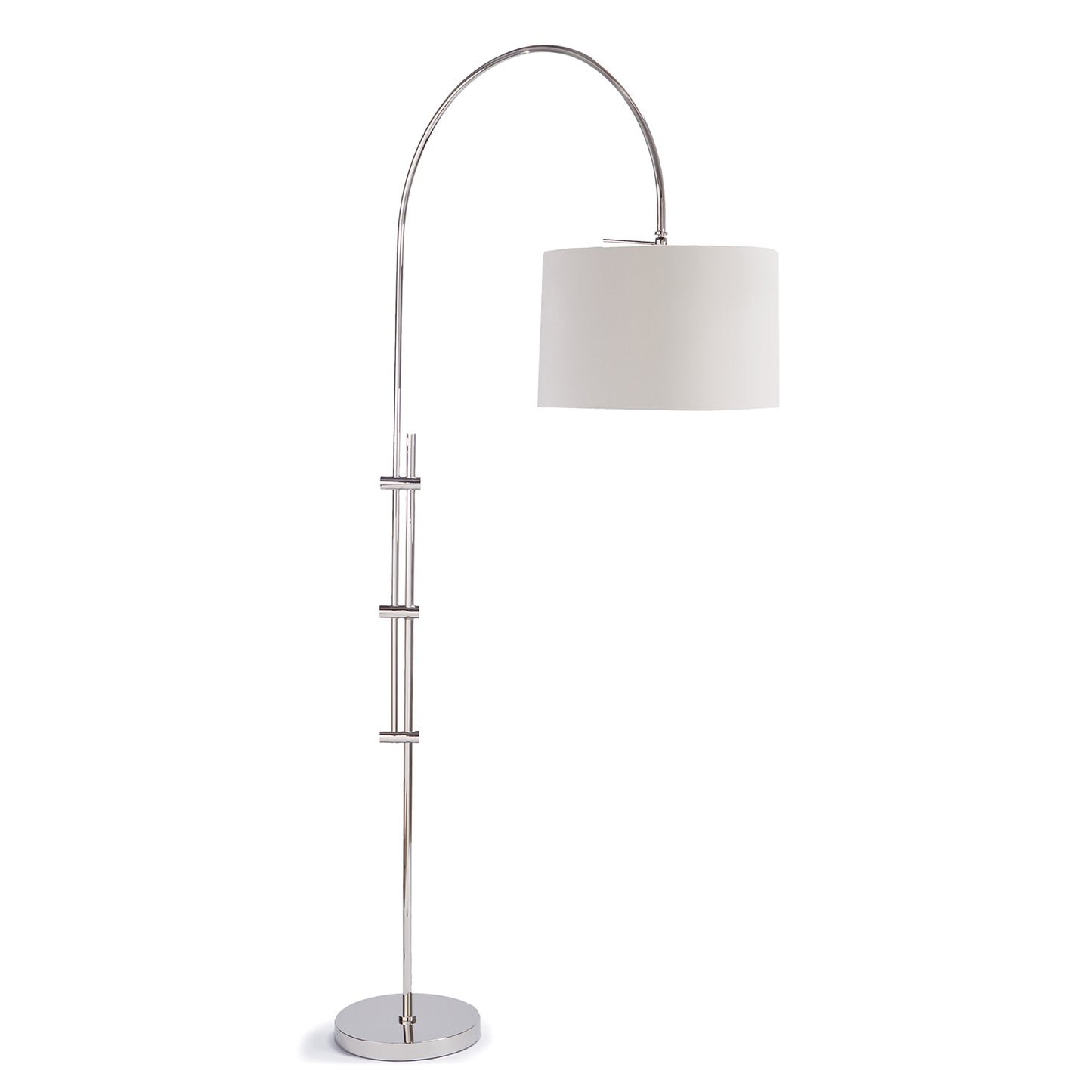 Arc Floor Lamp With Fabric Shade in Polished Nickel by Regina Andrew