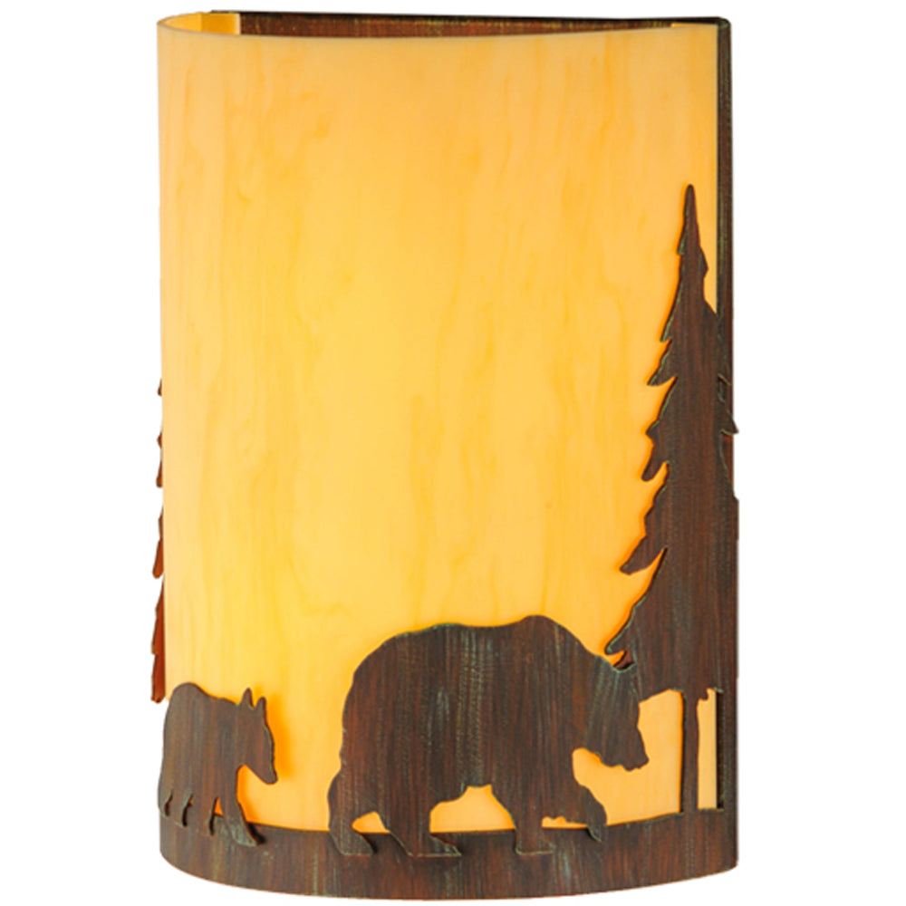 2nd Avenue 10" Pine Tree and Bear Wall Sconce