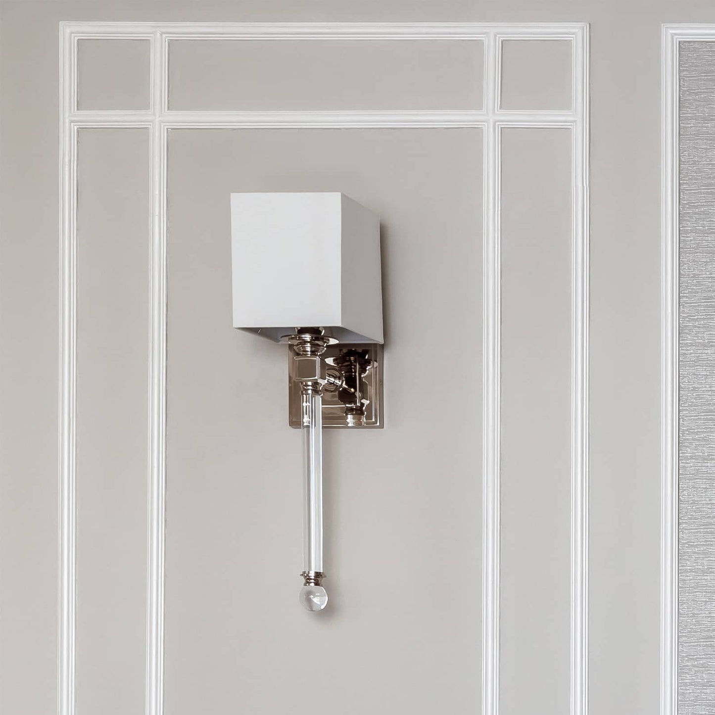 Crystal Tail Sconce in Polished Nickel by Regina Andrew