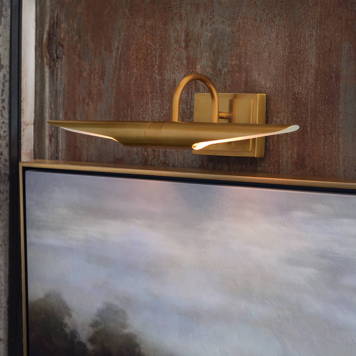 Redford Picture Light Small in Natural Brass by Regina Andrew