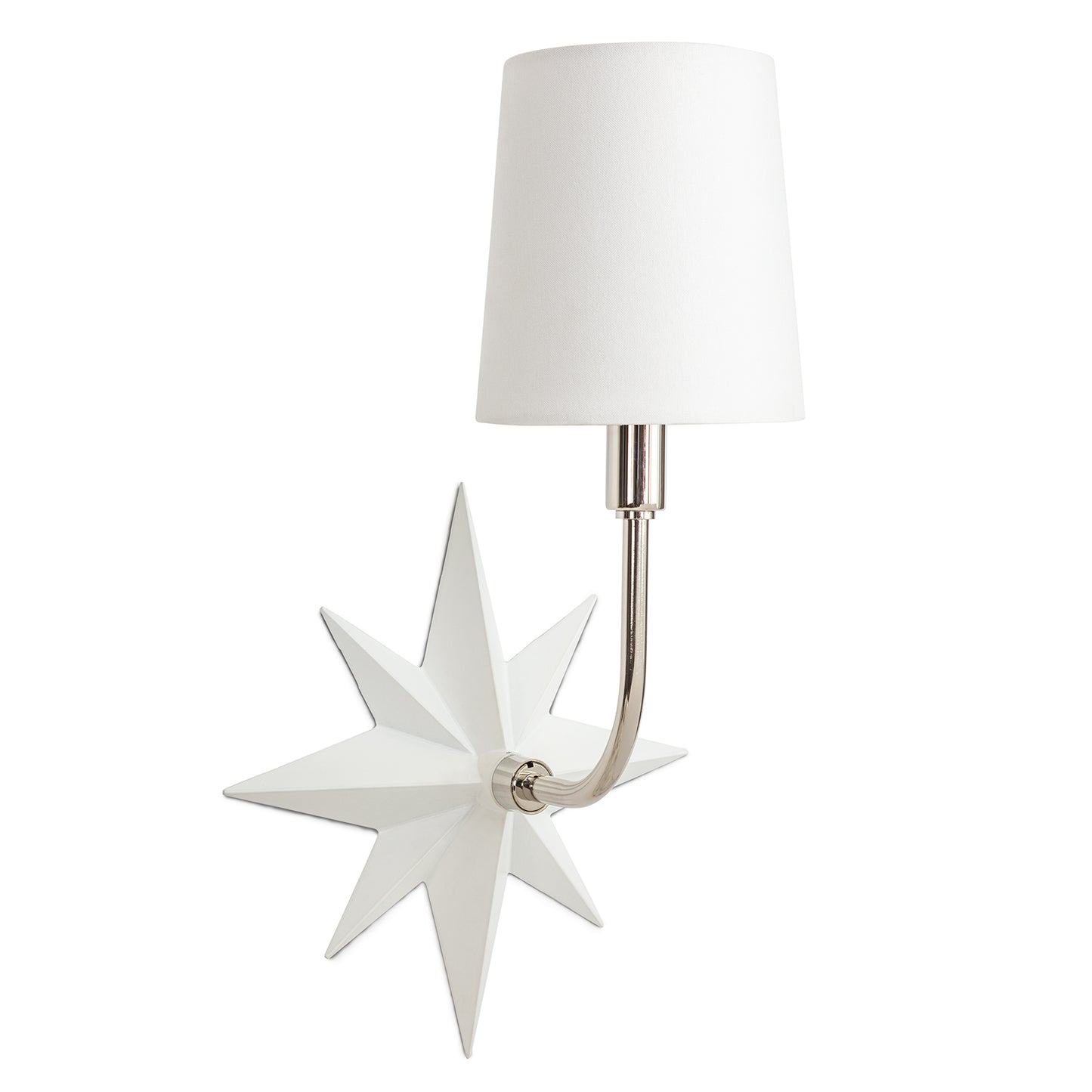 Etoile Sconce in Polished Nickel and White by Coastal Living
