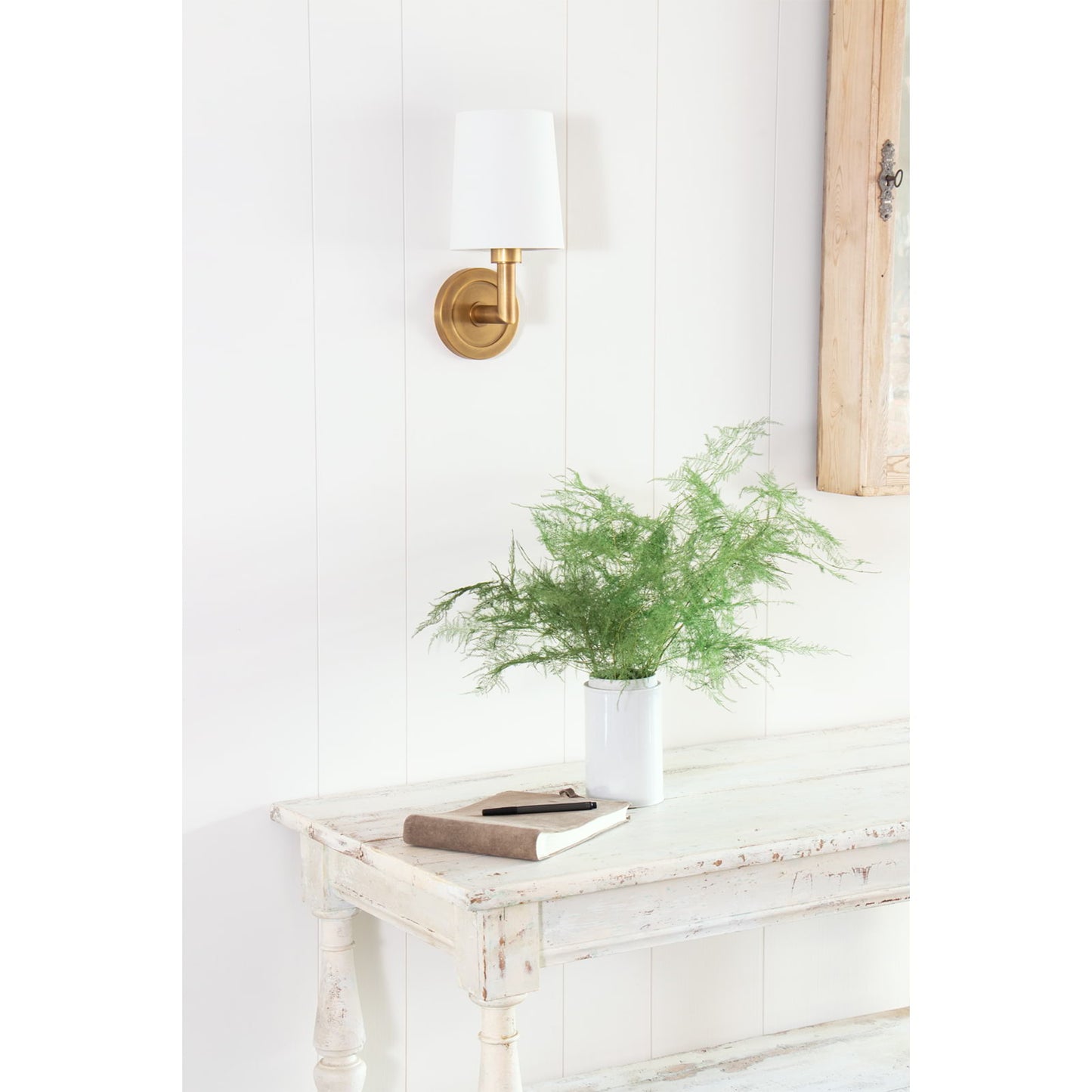 Legend Sconce Single in Natural Brass by Southern Living