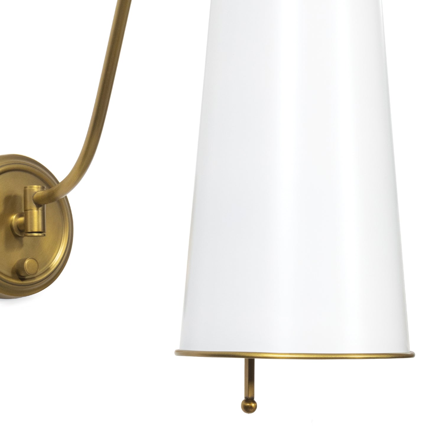 Hattie Sconce in White and Natural Brass by Regina Andrew