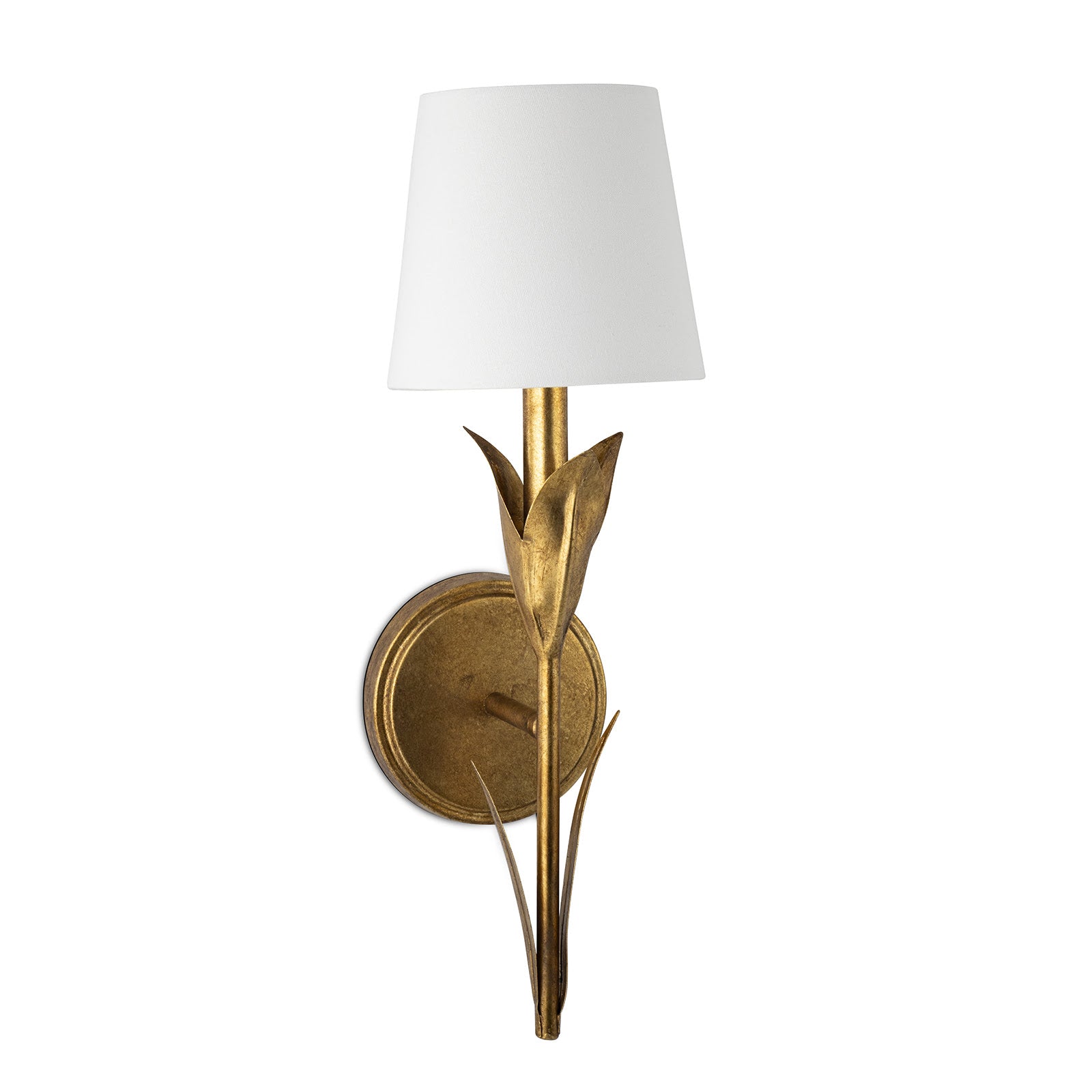 River Reed Sconce Single in Antique Gold Leaf by Regina Andrew