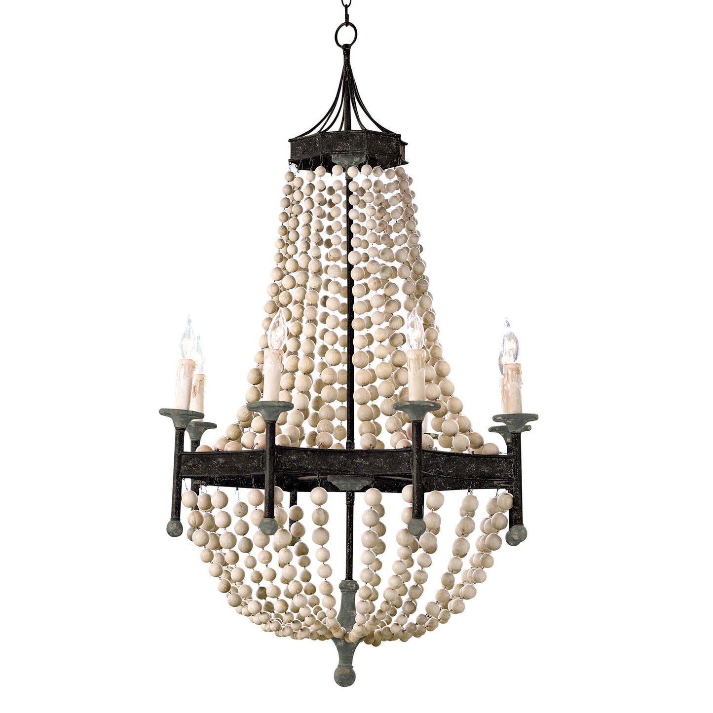 Wood Beaded Chandelier by Southern Living