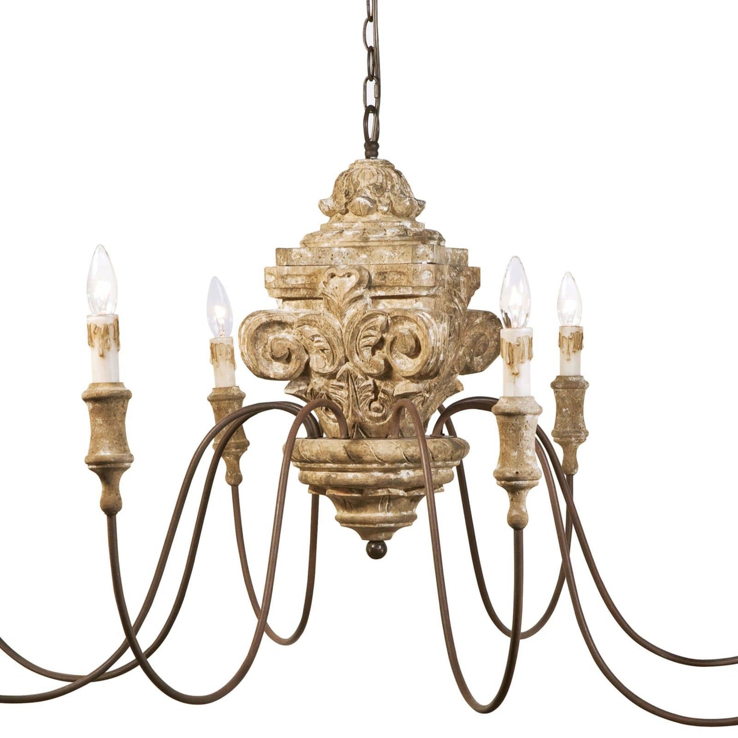 Wood Carved Chandelier by Regina Andrew