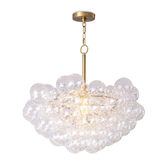 Bubbles Chandelier in Clear Natural Brass by Regina Andrew