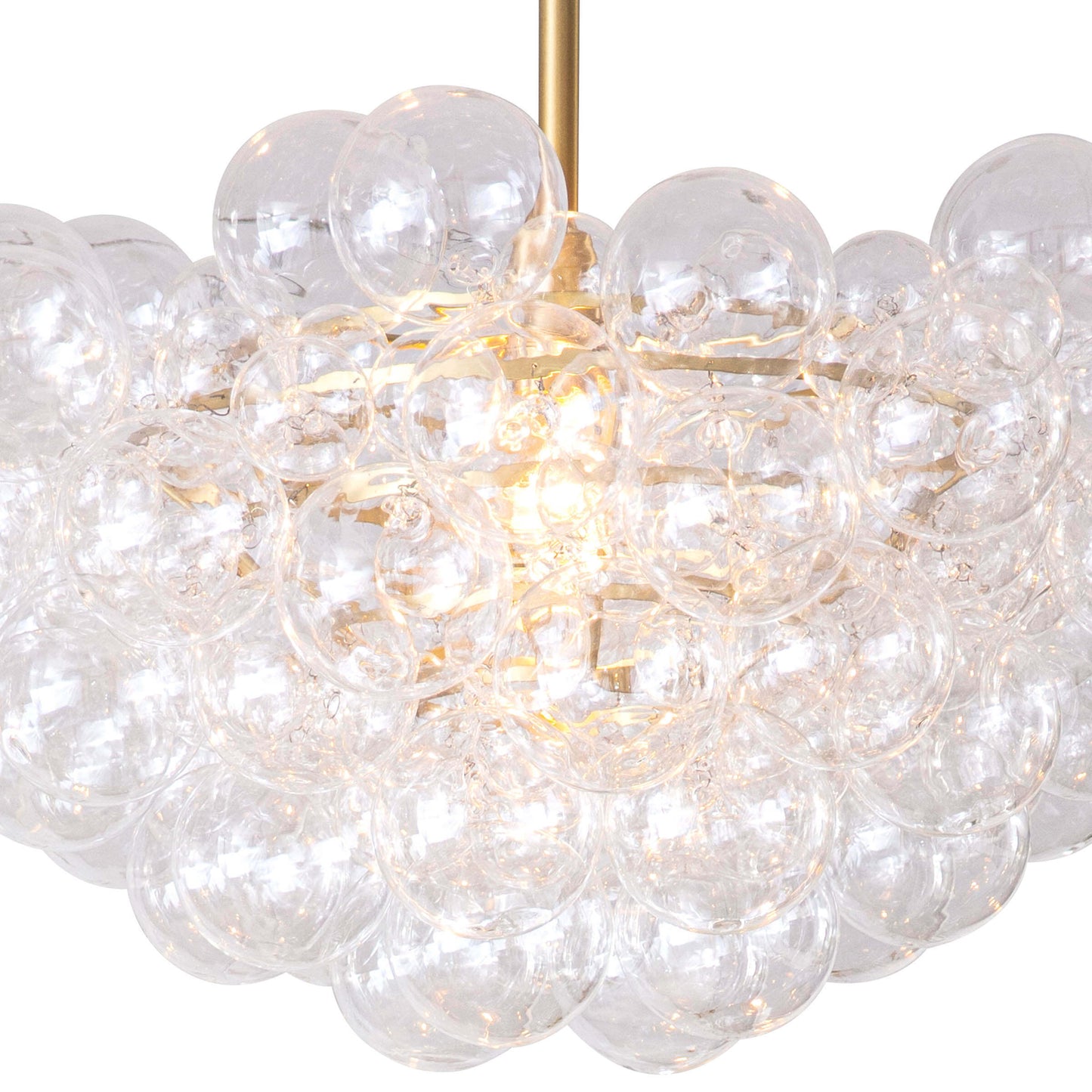 Bubbles Chandelier in Clear Natural Brass by Regina Andrew