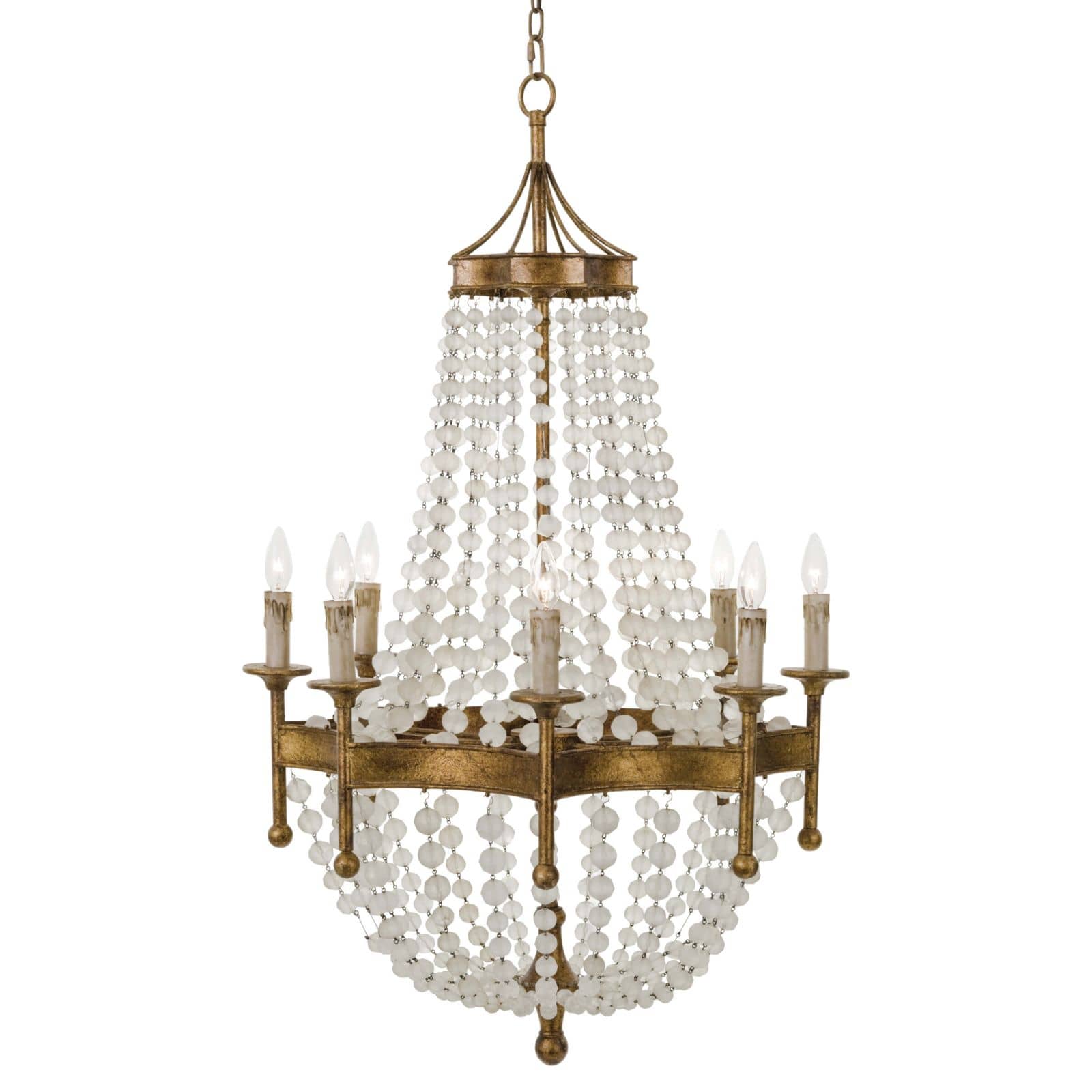 Frosted Crystal Bead Chandelier by Regina Andrew