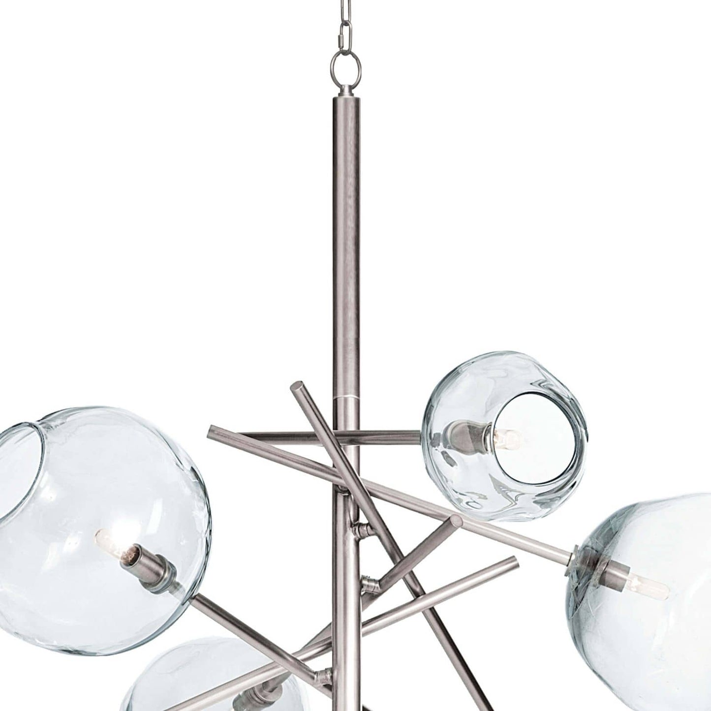 Molten Chandelier With Clear Glass in Polished Nickel by Regina Andrew