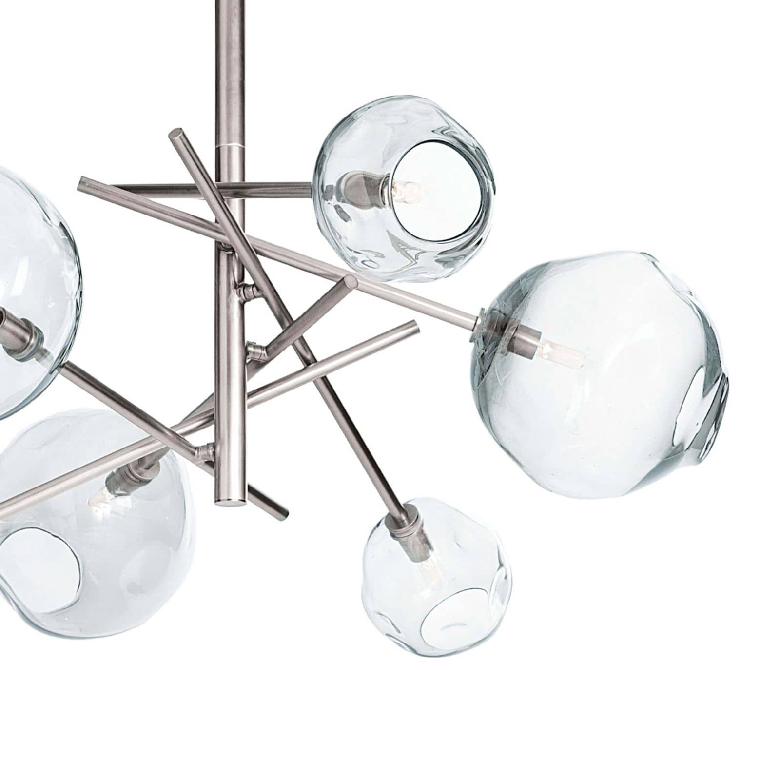 Molten Chandelier With Clear Glass in Polished Nickel by Regina Andrew