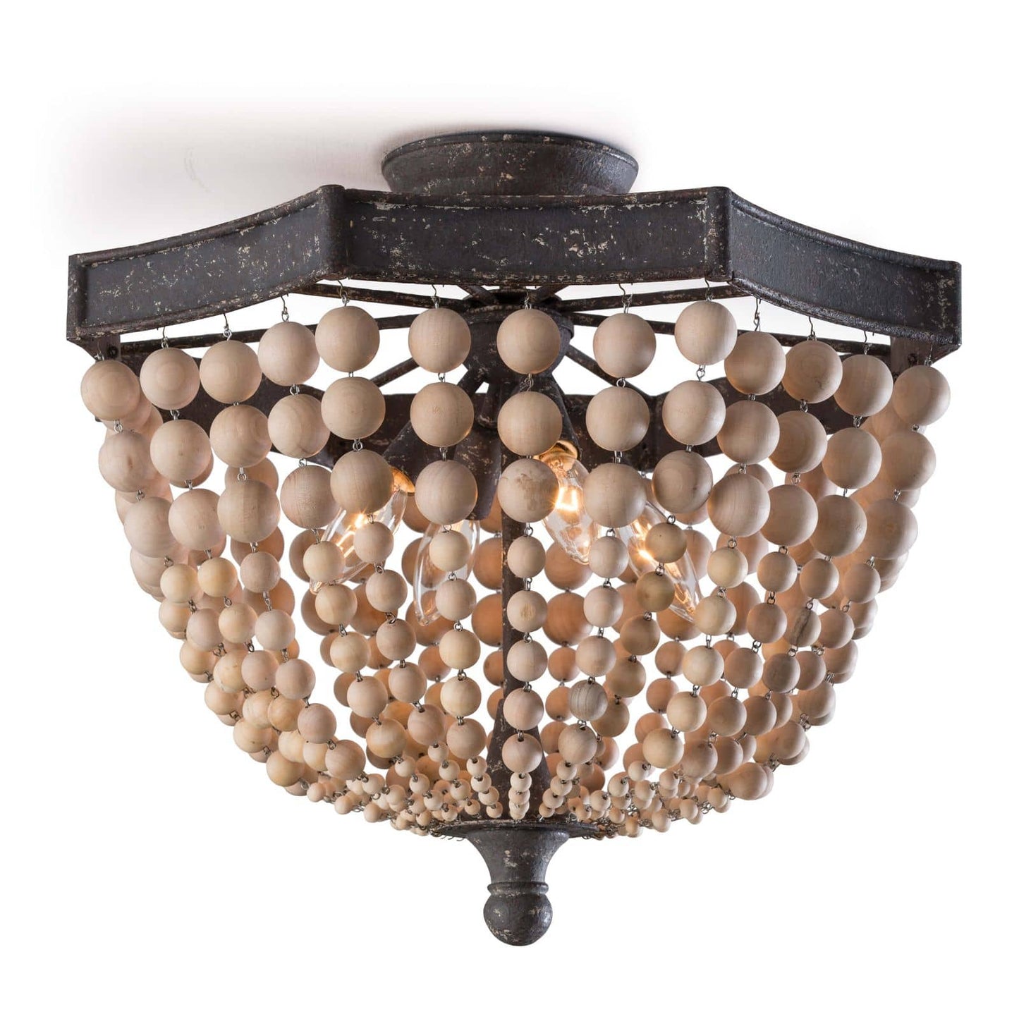 Wood Beaded Semi Flush Mount by Southern Living