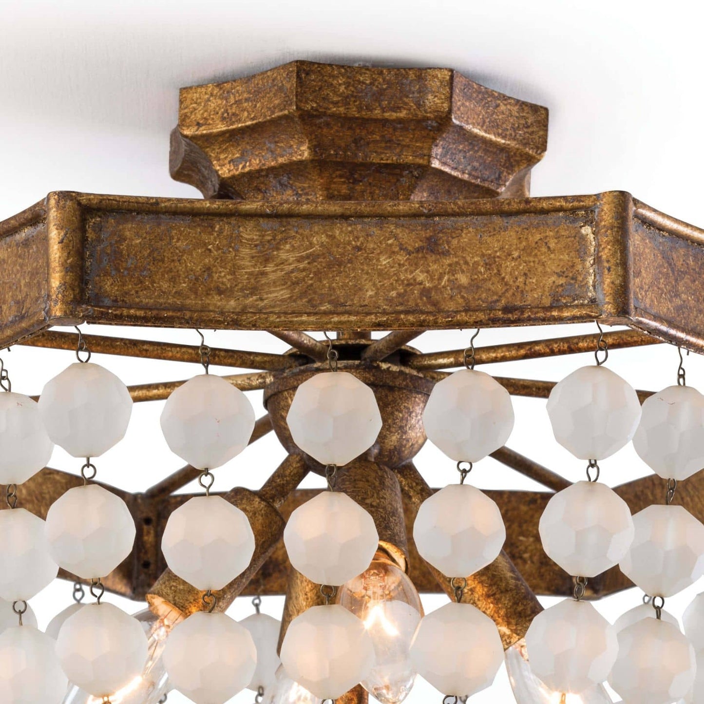 Frosted Crystal Bead Semi Flush Mount by Regina Andrew