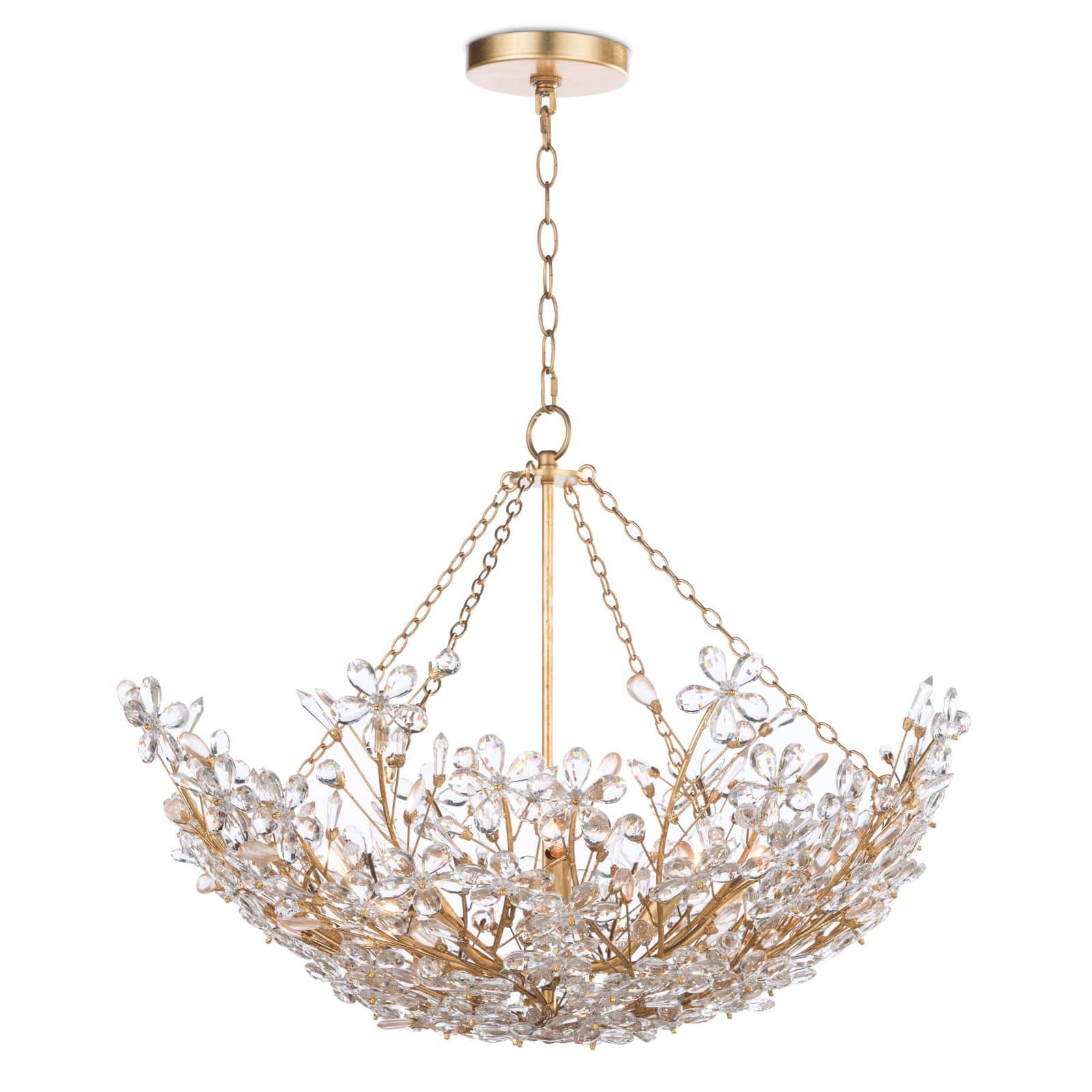 Cheshire Basin Chandelier in Gold Leaf by Regina Andrew