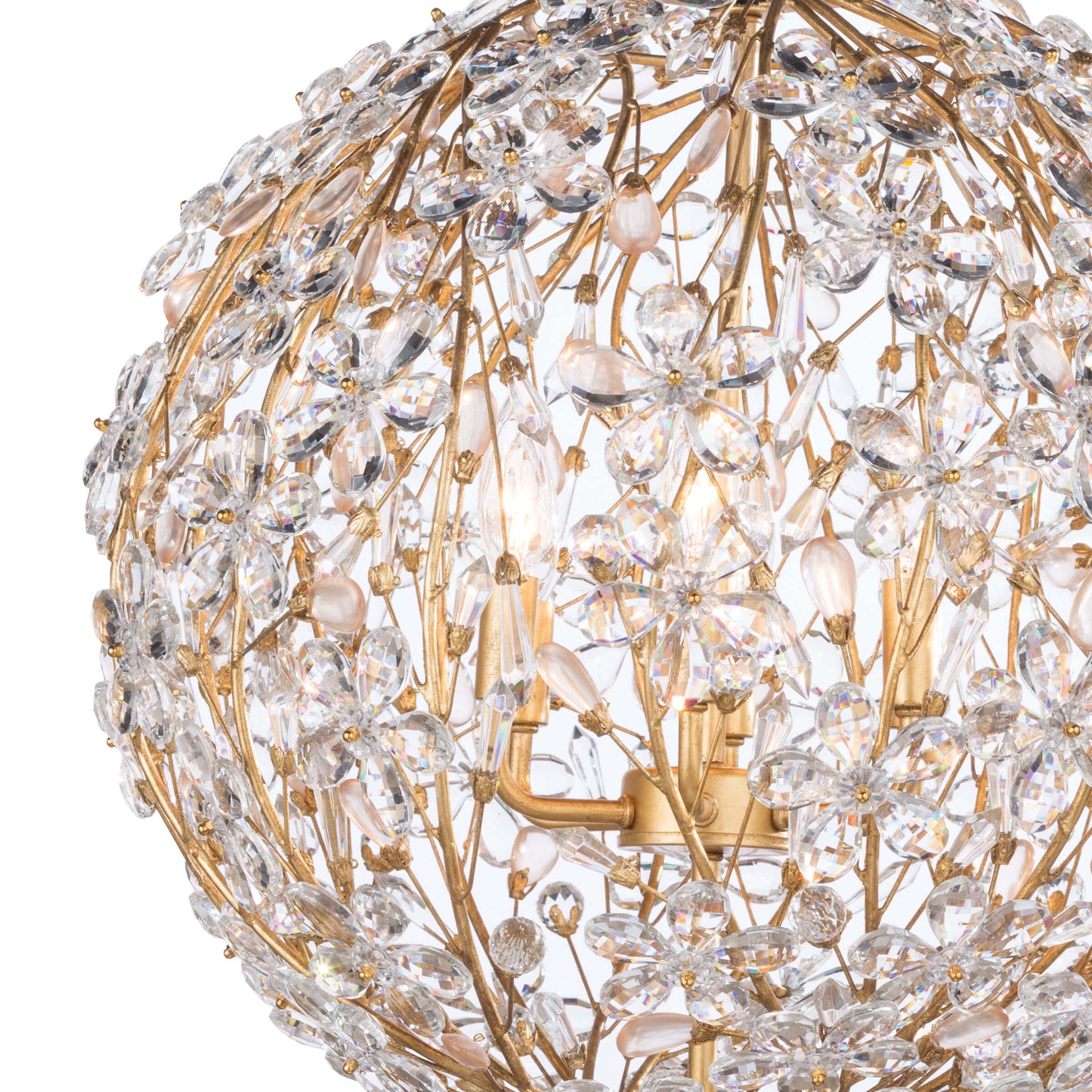 Cheshire Chandelier Small in Gold Leaf by Regina Andrew