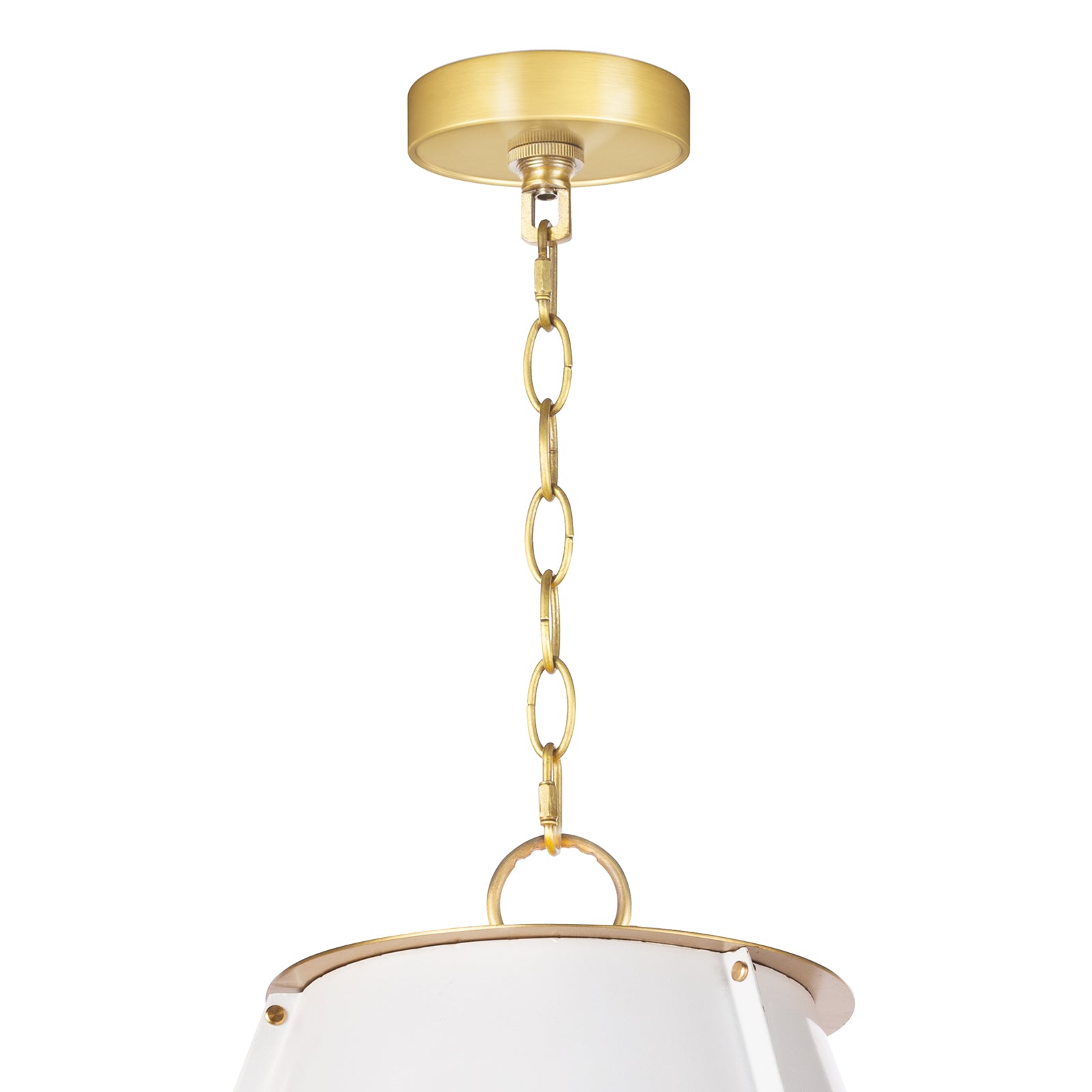 French Maid Chandelier Large in White and Natural Brass by Regina Andrew
