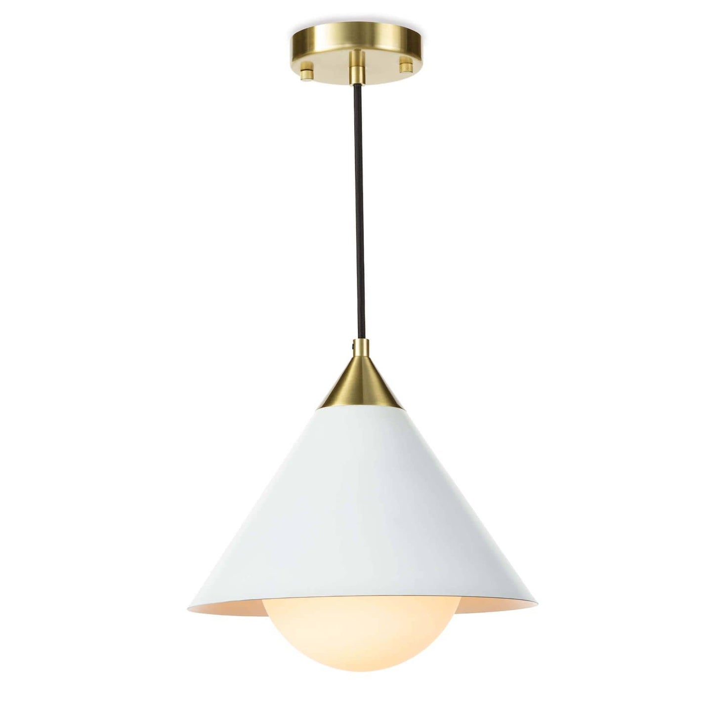 Hilton Pendant in White and Natural Brass by Regina Andrew