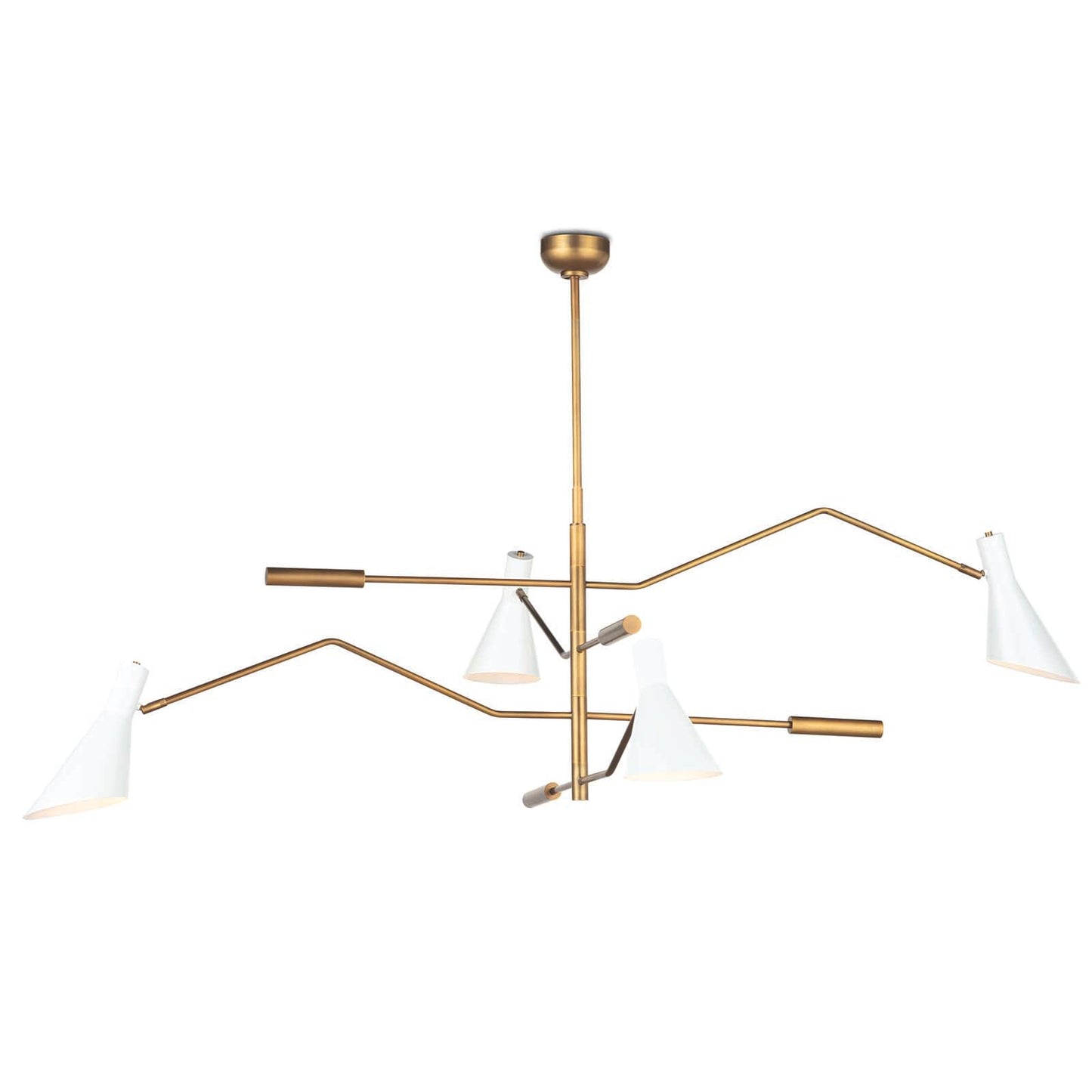 Spyder Chandelier in White and Natural Brass by Regina Andrew
