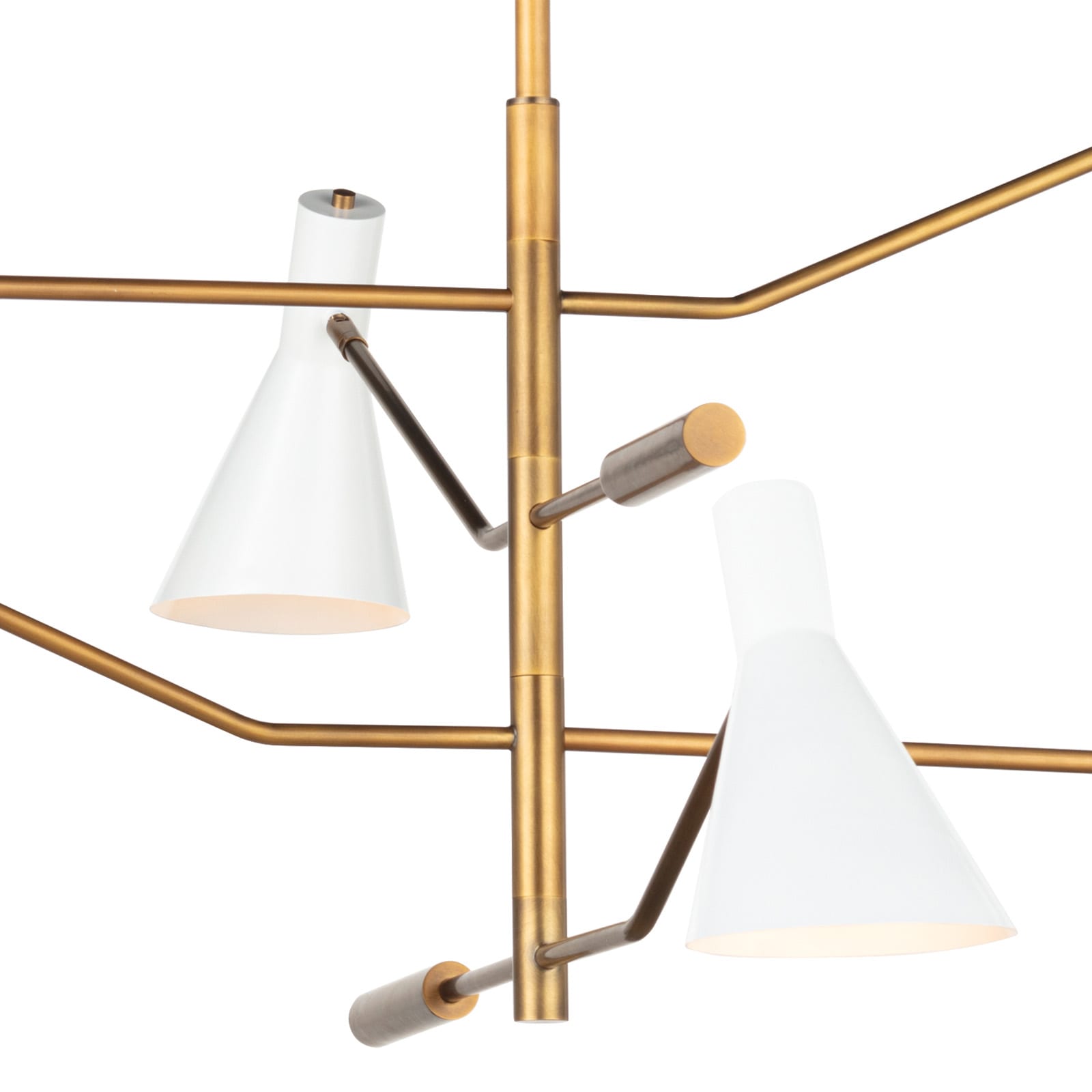 Spyder Chandelier in White and Natural Brass by Regina Andrew