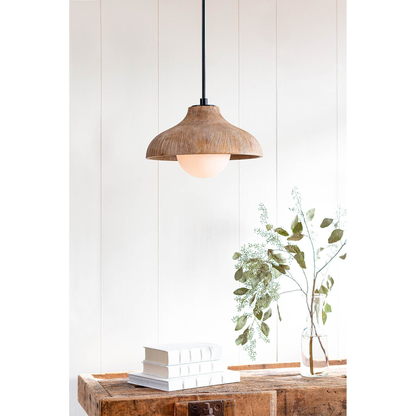 Surfside Wood Pendant in Natural by Coastal Living