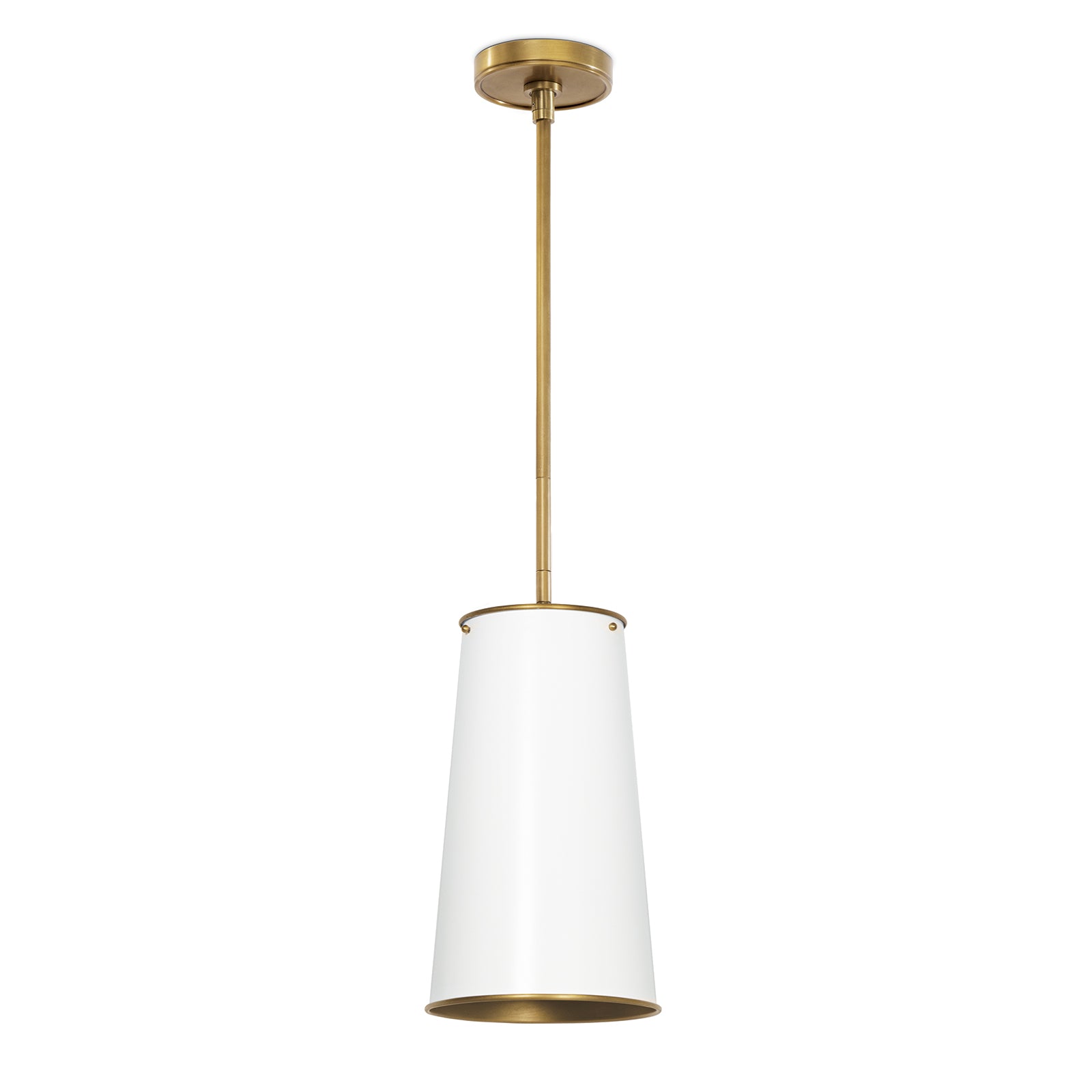 Hattie Pendant in White and Natural Brass by Regina Andrew
