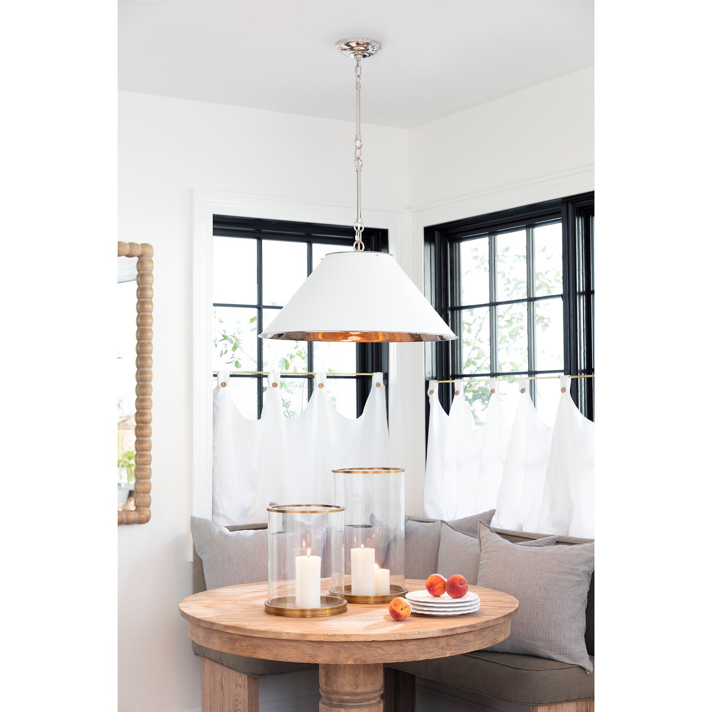 Reese Pendant in White and Polished Nickel by Regina Andrew