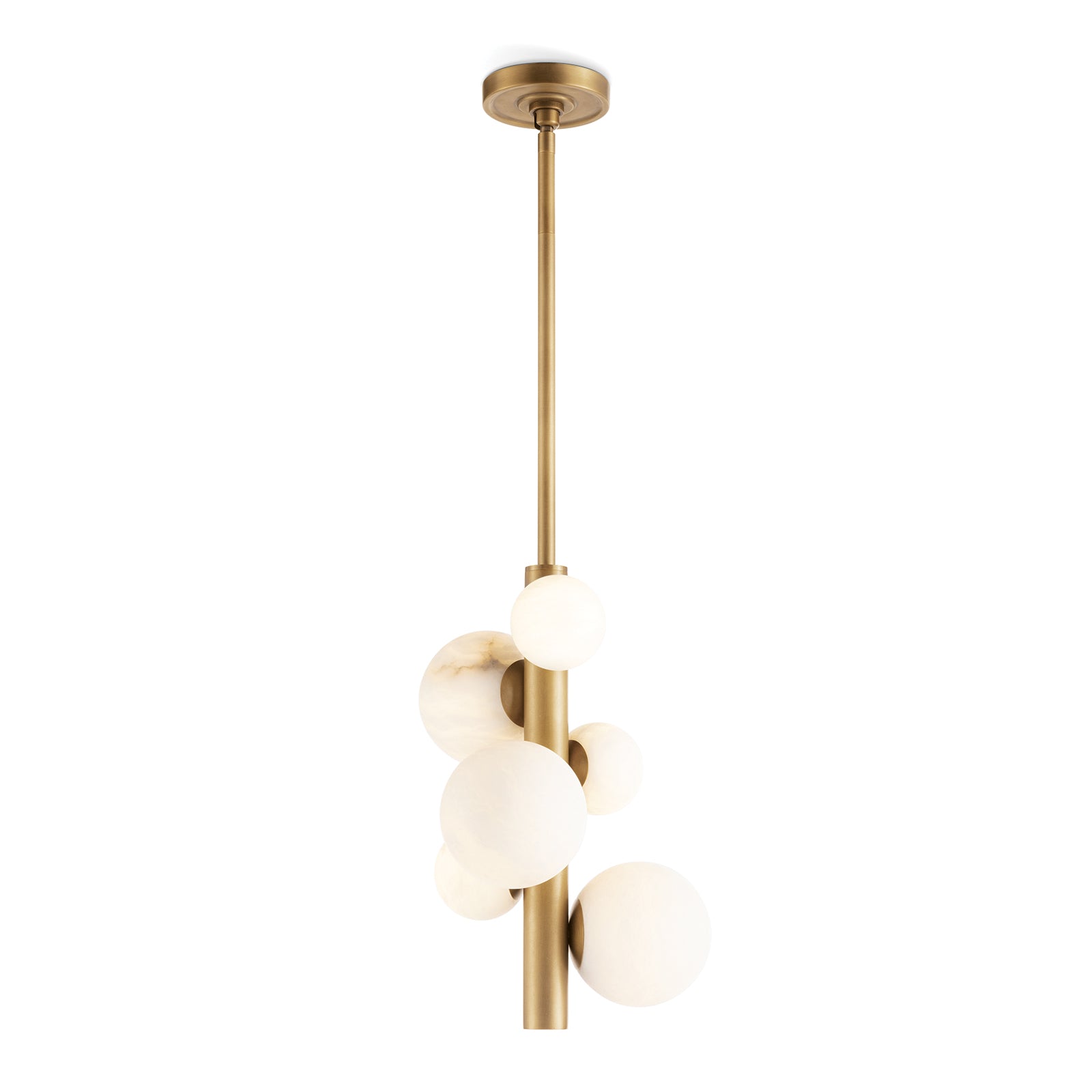 Styx Vertical Pendant in Natural Brass by Regina Andrew