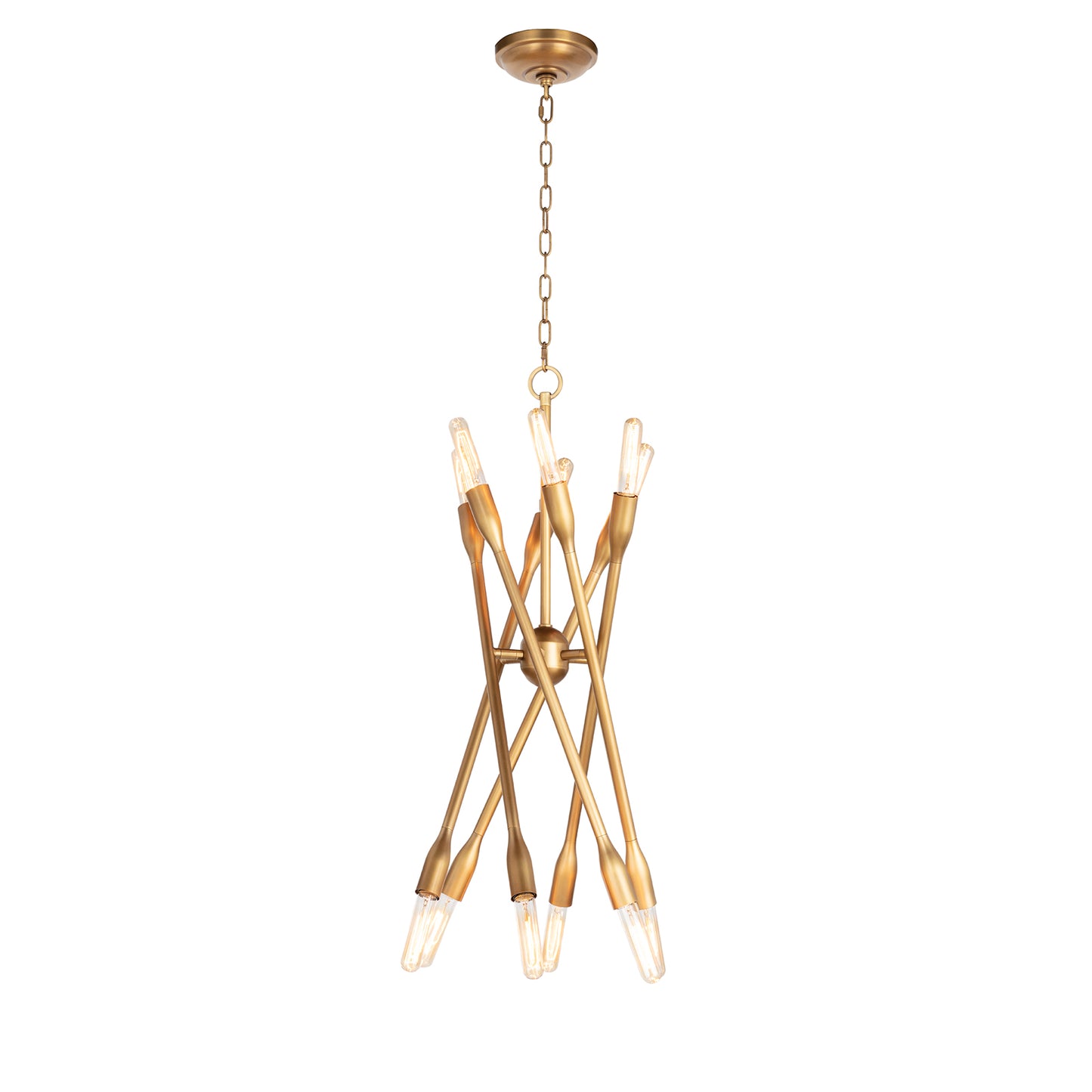 Cobra Chandelier Small in Natural Brass by Regina Andrew