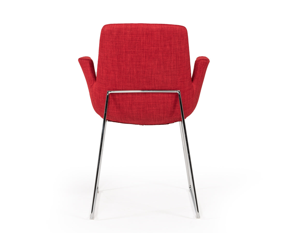 VIG Furniture Modrest Altair Red Fabric Dining Chair