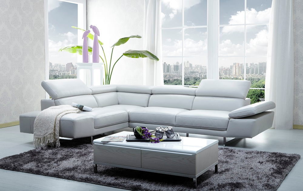 1717 Italian Leather Sectional Sofa LHF by JM