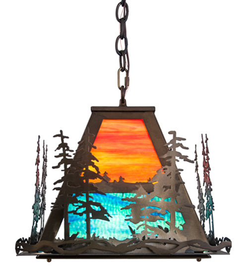 2nd Avenue 16" Square Tall Pines Left Pendant