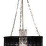 Framburg Angelique 1 - Light Polished Silver with White Sheer Shade Dining Chandelier 1955 PS/SWH
