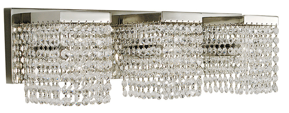 Framburg Gemini 3 - Light Polished Silver with Clear Crystal Wall Sconce 1993 PS