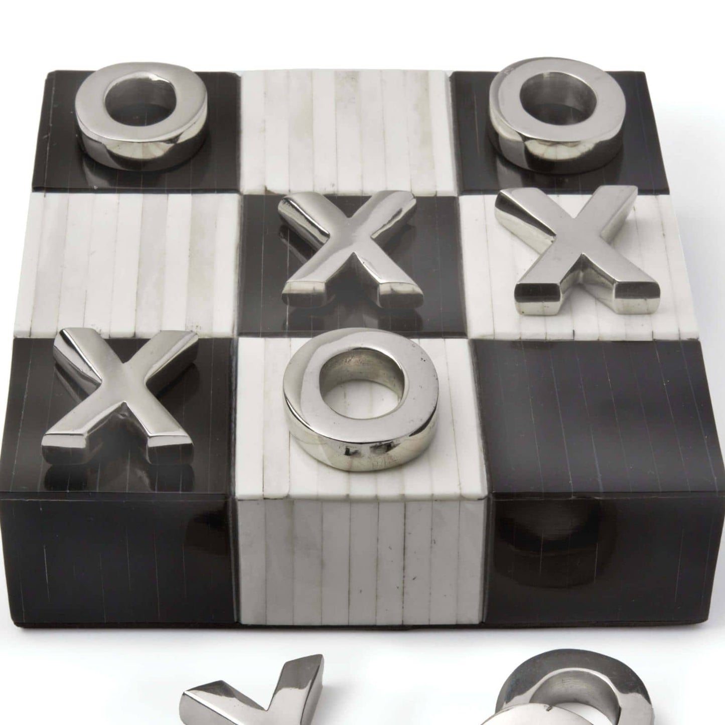 Tic Tac Toe Flat Board With Nickel Pieces by Regina Andrew